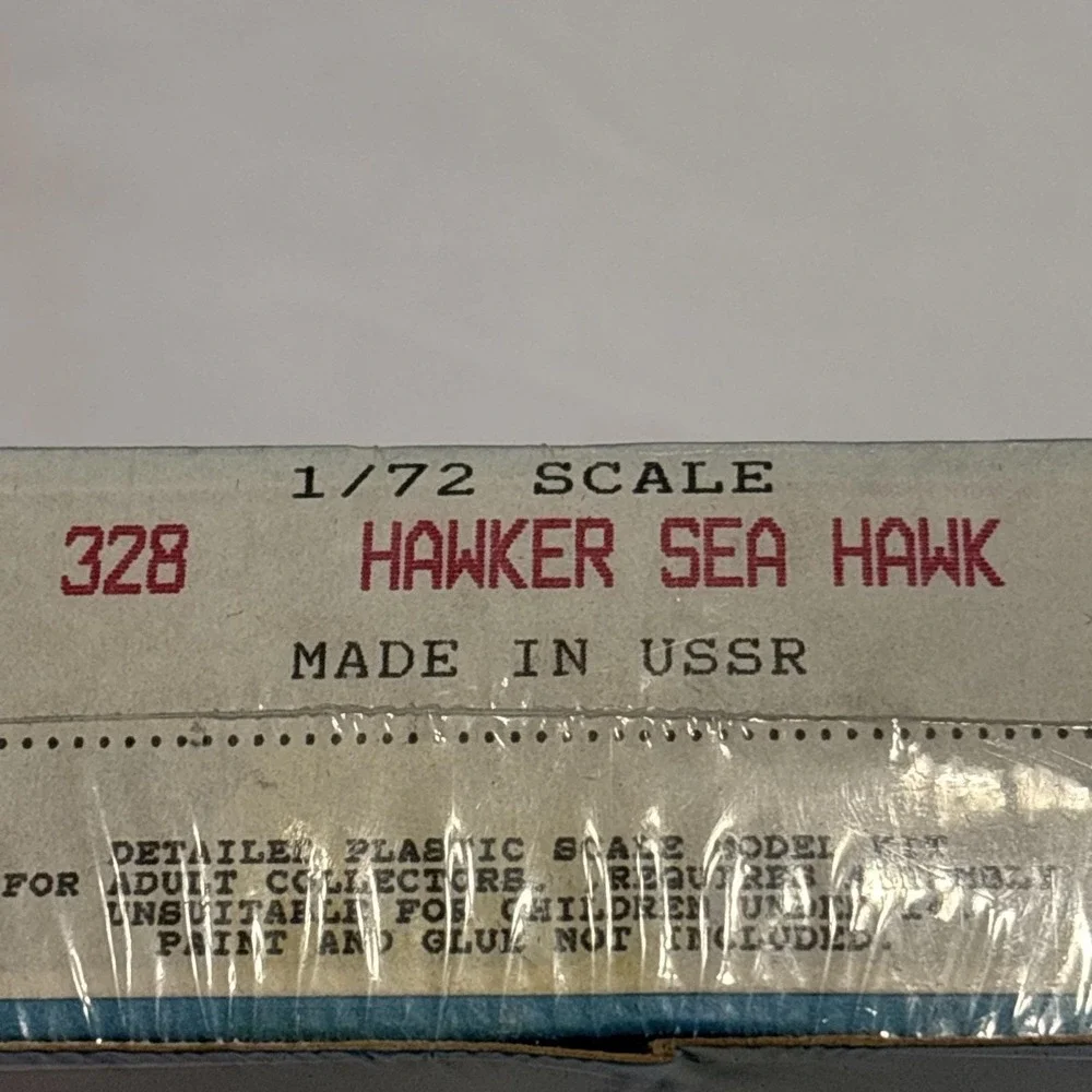 Vintage 1:72 Sea Hawk F-1 Model Kit Cyrillic Box Eastern Europe Era Sealed